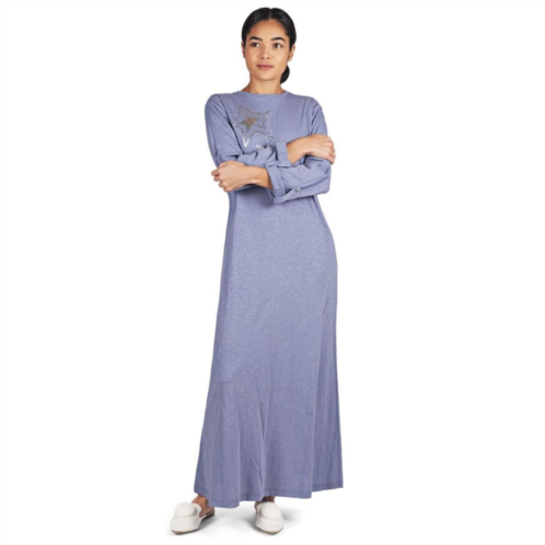 MeMoi Womens 100% Cotton Slub Knit Full-Length Sleeping Gown