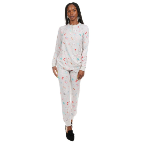 MeMoi 2 Piece Womens Holiday Getaway Cotton Blend Pajama Set