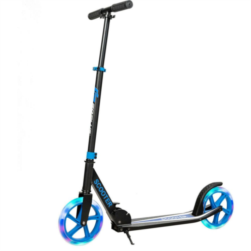 Slickblue Portable Folding Sports Kick Scooter with LED Wheels