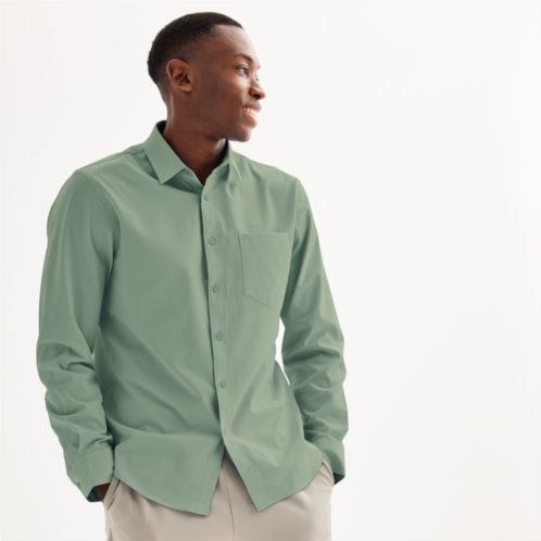 Mens FLX Slim Performance Untucked-Fit Button Down Shirt