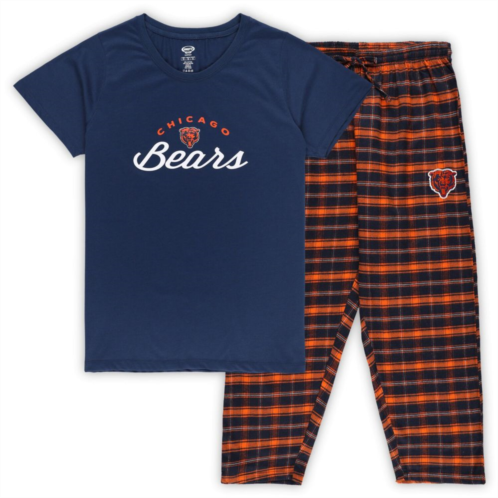 Unbranded Womens Concepts Sport Navy Chicago Bears Plus Size Badge T-Shirt & Flannel Pants Sleep Set
