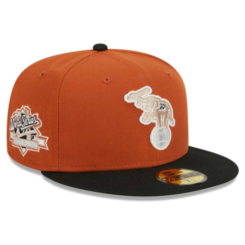 Mens New Era Orange/Black Oakland Athletics 59FIFTY Fitted Hat