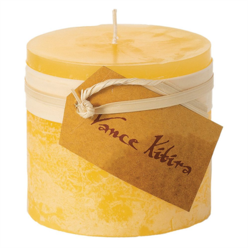 Vance Kitira Pale Yellow Unscented 12-oz. Pillar Candle