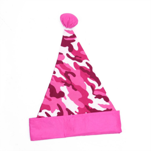 Christmas Central 16 Pink and White Camouflage Christmas Santa Unisex Adult Hat Costume Accessory - One Size