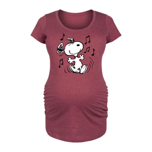 Licensed Character Maternity Peanuts Snoopy Dancing Graphic Tee