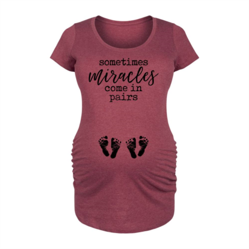 Licensed Character Maternity Sometimes Miracles Come In Pairs Graphic Tee