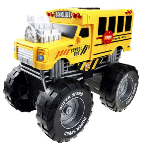 Dazmers School Bus Monster Truck with Lights and Sounds Toy for Toddlers, Neutral and Girls Ages 3+