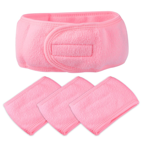 Unique Bargains 4 Pcs Spa Headband Soft Women Hair Bands for Face Washing Bath Yoga