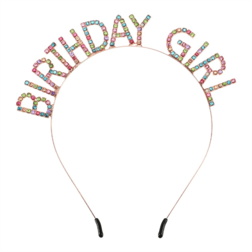 Unique Bargains Women Birthday Headband Tiara Rhinestone Happy Birthday
