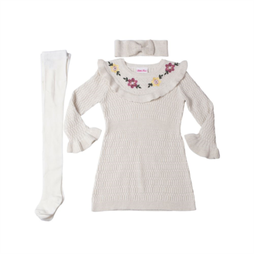 Toddler Girl Little Lass Sweater Dress, Tights & Headband Set