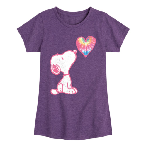 Licensed Character Girls Peanuts Snoopy Rainbow Heart Graphic Tee