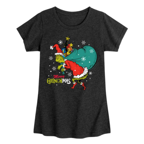 Licensed Character Girls The Grinch Merry Grinchmas Toy Bag Graphic Tee