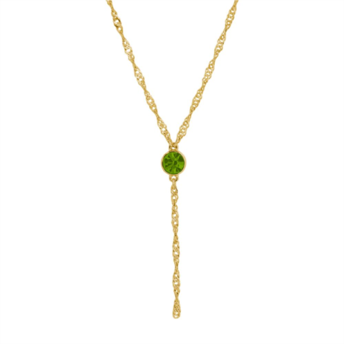 1928 Gold Tone Crystal Y-Necklace