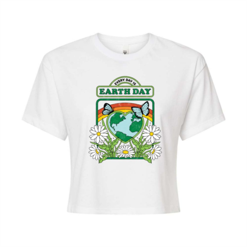 Licensed Character Juniors Everyday is Earth Day Cropped Tee