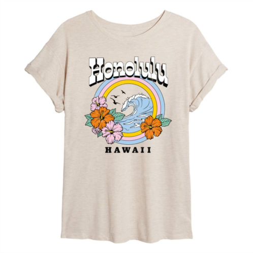 Licensed Character Juniors Honolulu Hawaii Flowy Tee