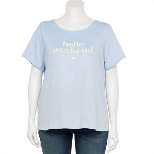 Unbranded Womens Plus Size Hello Weekend Graphic Tee