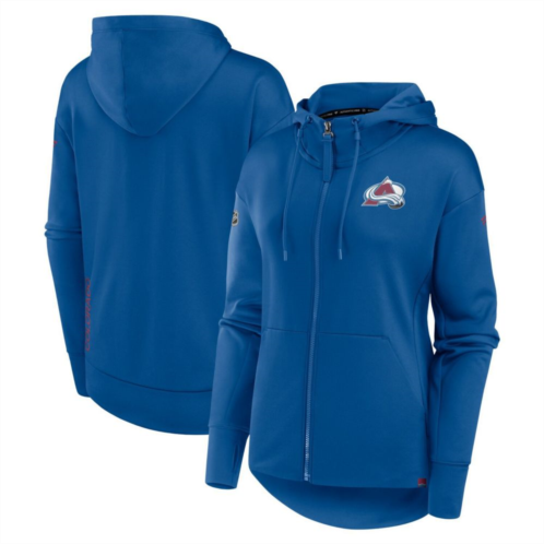 Womens Fanatics Branded Blue Colorado Avalanche Authentic Pro Scuba Full-Zip Hoodie