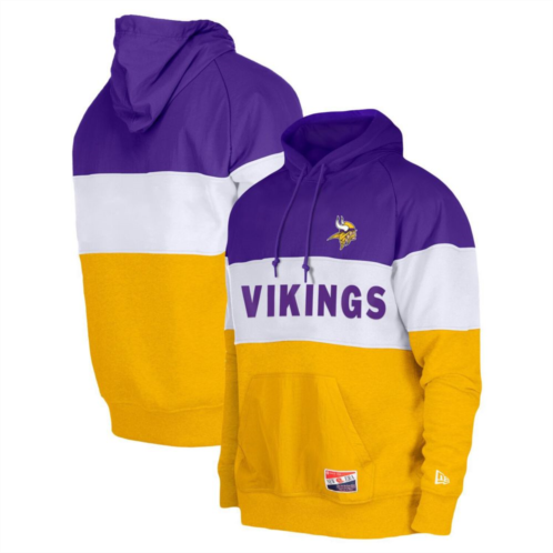 Mens New Era Purple Minnesota Vikings Big & Tall Current Colorblock Pullover Hoodie