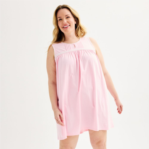 Plus Size Croft & Barrow Front Pintuck Keyhole Nightgown