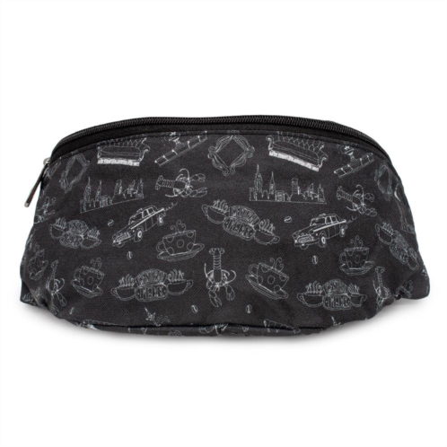 Buckle-Down Friends Television Show Bag, Fanny Pack, Friends Icons Scattered Black White, Canvas