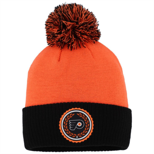 Womens adidas Orange Philadelphia Flyers Laurel Cuffed Knit Hat with Pom