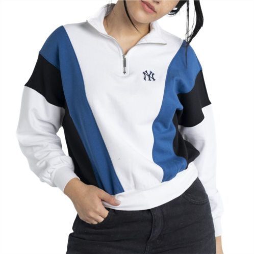 Unbranded Womens Lusso White New York Yankees Malia Quarter-Zip Sweatshirt