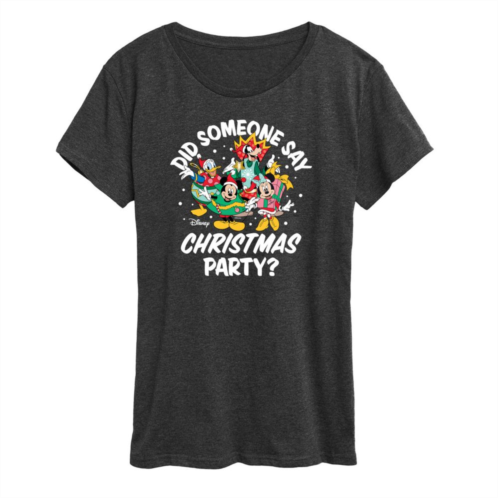 Licensed Character Disneys Mickey Mouse Womens Christmas Party Graphic Tee