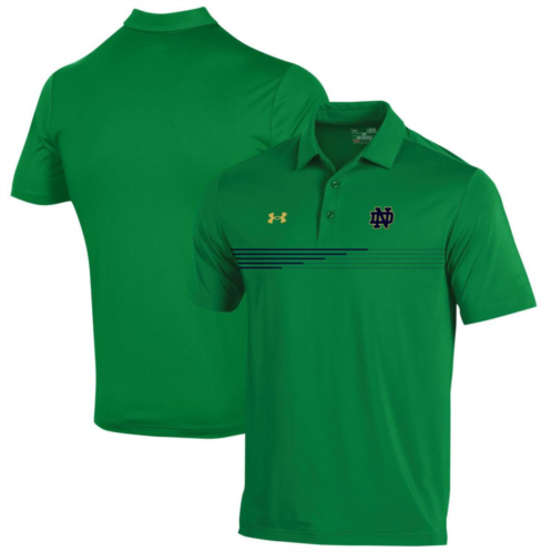 Mens Under Armour Green Notre Dame Fighting Irish Tee To Green Stripe Polo