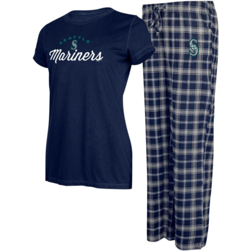 Unbranded Womens Concepts Sport Navy/Gray Seattle Mariners Arctic T-Shirt & Flannel Pants Sleep Set