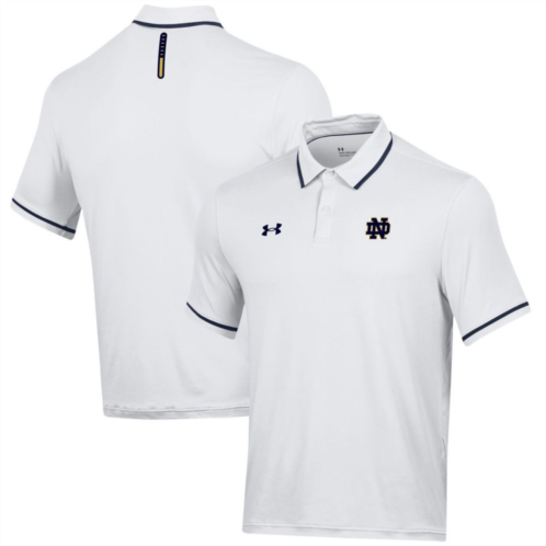 Mens Under Armour White Notre Dame Fighting Irish T2 Tipped Performance Polo