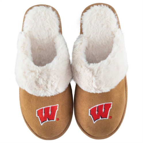 Unbranded Womens ZooZatz Wisconsin Badgers Faux Fur Slippers