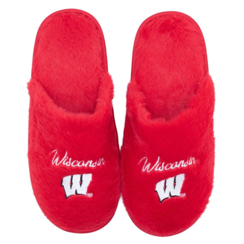 Unbranded Womens ZooZatz Wisconsin Badgers Team Faux Fur Slippers