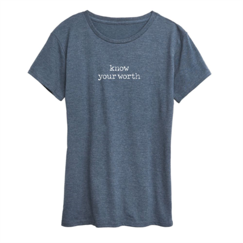 Licensed Character Womens Know Your Worth Graphic Tee