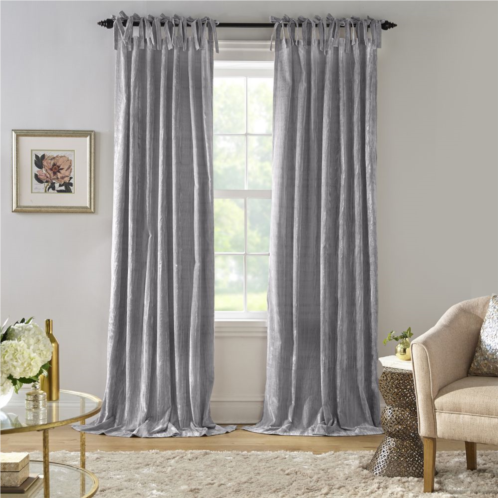 Elrene Home Fashions Korena Tie-Top Crushed Velvet Window Curtain