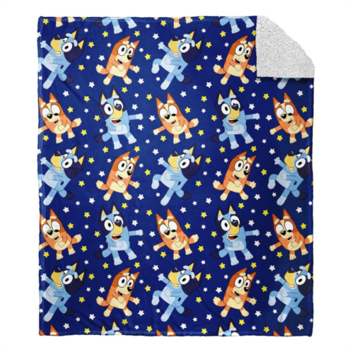 Licensed Character Bluey Dance Party Silk Touch Sherpa Throw Blanket
