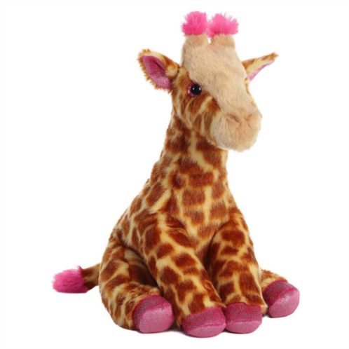 Aurora Medium Multicolor Destination Nation 12 Giraffe Pink Huggable Stuffed Animal