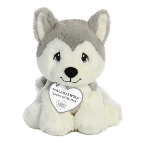 Aurora Small Grey Precious Moments 8.5 Malakai Wolf Inspirational Stuffed Animal