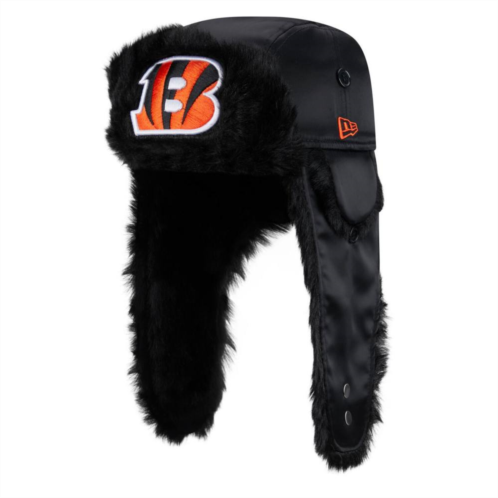 Mens New Era Black Cincinnati Bengals Trapper Hat