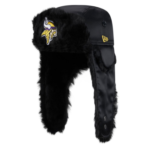 Mens New Era Black Minnesota Vikings Trapper Hat