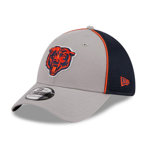 Mens New Era Gray Chicago Bears Pipe 39THIRTY Flex Hat