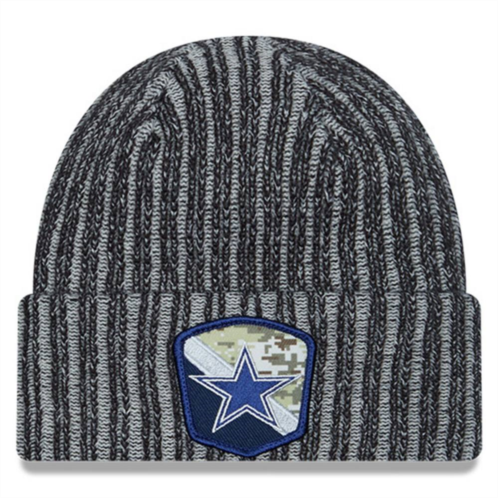 Mens New Era Black Dallas Cowboys 2023 Salute To Service Cuffed Knit Hat