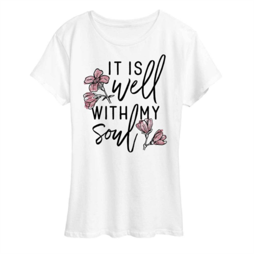 Licensed Character Womens It Is Well With Me Soul Graphic Tee