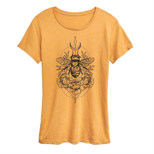Licensed Character Womens Astrological Floral Bee Graphic Tee