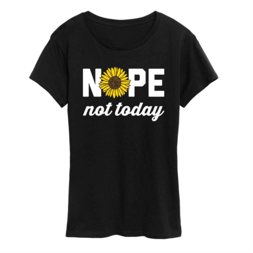 Licensed Character Womens Nope Not Today Sunflower Graphic Tee