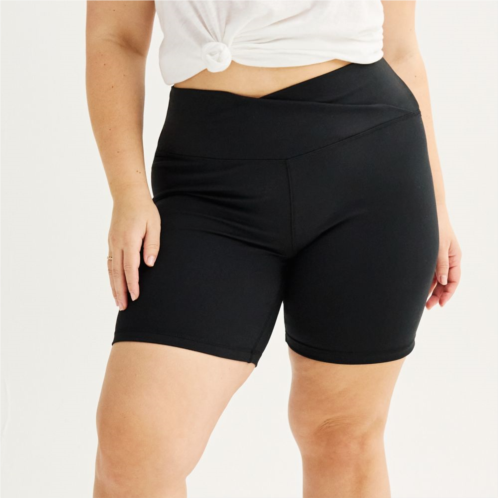 Juniors Plus Size SO 7 Sporty Crossover Bike Shorts