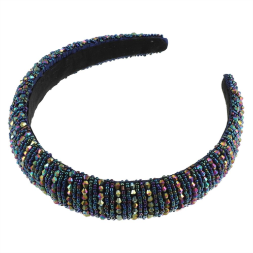 Unique Bargains Crystal Headband Rhinestone Hairband for Women Multicolor 1.2 Inch Wide