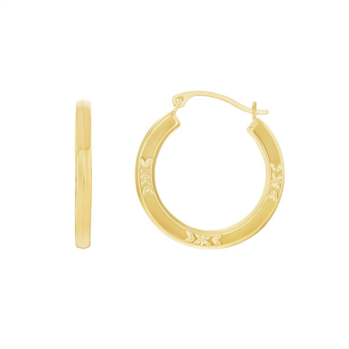 PRIMROSE 14k Gold Diamond-Cut Hoop Earrings