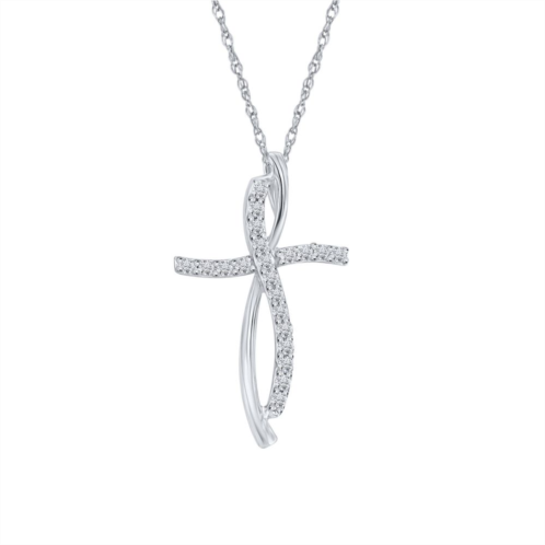 Irena Park 10K Gold 1/4 Carat T.W. Diamond Cross Pendant Necklace