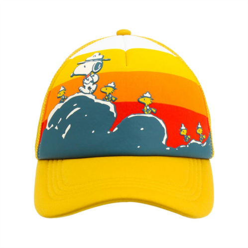 Licensed Character Adult Peanuts Beagle Scout Collection Snoopy & Woodstock Mountains Trucker Hat