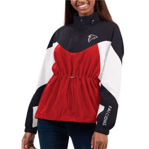 Womens G-III 4Her by Carl Banks Red/Black Atlanta Falcons Tie Breaker Lightweight Quarter-Zip Jacket
